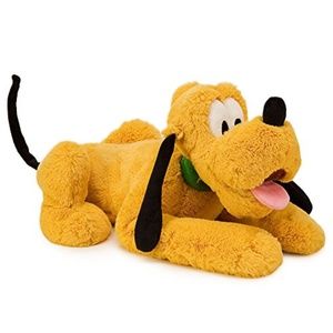 Disney Store Pluto Plush Medium 16" Laying Down Stuffed Animal Dog Soft Cuddly